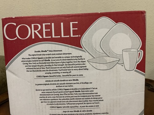 Corelle Buttercup 16-teiliges Geschirrset quadratisches Service für 4 versiegelte Schachteln - Bild 12 von 21