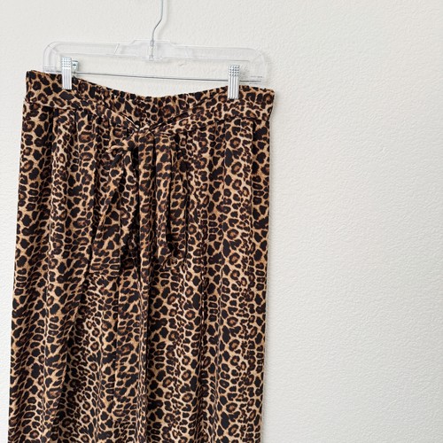 Lucky & Blessed Sz 2X Brown Leopard Print Double Side Slit Faux Wrap Maxi Skirt - Picture 8 of 12