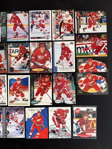 Sergei Fedorov 35 Card NHL Ice Hockey Trading Card Lot Detroit Red Wings Legend - Picture 3 of 21