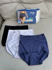 Sloggi Women's Basic+ MAXI Briefs 3 Pack Black White Blue Size 10 - BOX DAMAGE