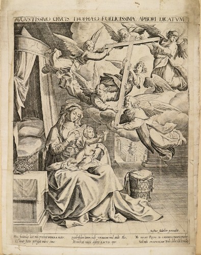 ETCHING ACQUAFORTE BULINO JUSTUS  SADELER 1500  MADONNA CON GESU' reliqua relic - Picture 1 of 2