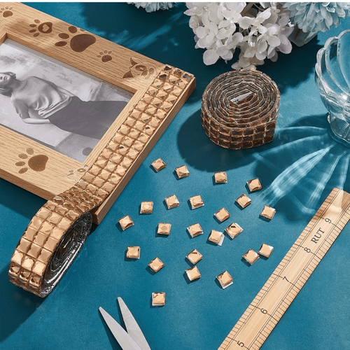 Crystal Rhinestone Ribbon Self-Adhesive Sticker Banding Belt Wrap Gold Rose - Picture 11 of 12