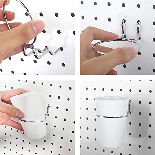 6 juegos de ganchos de clavija con tazas de clavija, contenedores de clavija estilo anillo con blanco - Imagen 4 de 6