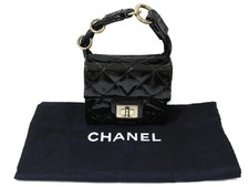 Chanel Anklet Pouch Ankle Bag Mini Pouch Enamel Black 12024613 France r15_0924