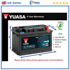 EFB Battery fits HONDA CIVIC HR-V ACCORD FR-V PRELUDE CR-V Yuasa 096 EFB