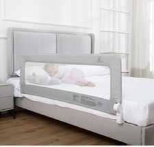 ComfyBumpy 1-Pack Bed Rail for Toddlers 55.5" L x 19.5" H XL Toddler Rails Grey