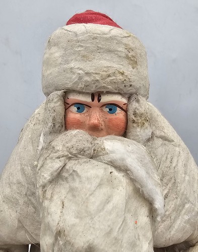 Juguete de Año Nuevo Soviético Ded Moroz Papá Noel ~ 1960 - 1970 Aprox 9" - Imagen 3 de 18