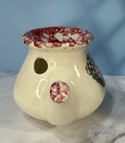 VTG 80s 90s Spongeware Teapot Shaped Candle Wax Warmer Potpourri Pot - Picture 6 of 8