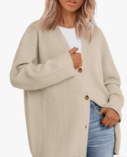 Women's Oversized Knit Cardigan V Neck Button Down Sweater Casual Fall Outfits