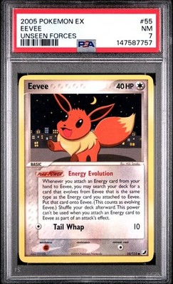 PSA 7 NM 2005 POKEMON EX UNSEEN FORCES #55 EEVEE Non Holo | eBay