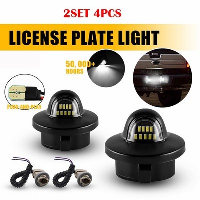 4X LED License Light Plate w/ Wiring Harness Socket For Ford F150-550 F37Z-13550