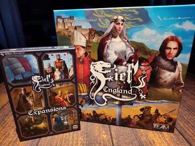 Academy Games Fief England+Expansion Pack Medieval Board Game ALL CARDS SLEEVED.