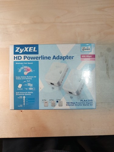 ZyXEL HD Powerline Adapter PLA4205 500Mbps 2-Piece Ethernet Starter Kit 500Mbps - Picture 1 of 6