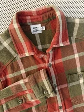 Flint And Tinder Mens Crossback Flannel Work Shirt Size Medium Button Up Shacket