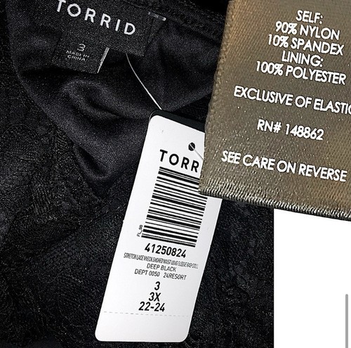 TORRID Black Lace V-Neck Smocked Waist Long Sleeve Blouse NWT Size 3X - Bild 7 von 7