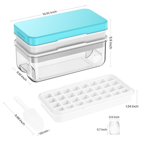 Ice Cube Tray with Lid and Bin, 64 pcs Ice Trays for Freezer, Ice Cube Trays ... - Picture 5 of 8