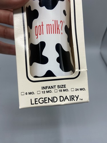 Neu Vintage Got Milk? Babyflasche & Lätzchen mit Kuhmotiv 8 Unzen Legend Dairy halbe Pints - Bild 4 von 14