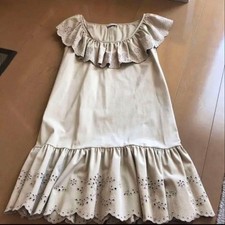RED VALENTINO frill Dress Women Size 42 beige Genuine