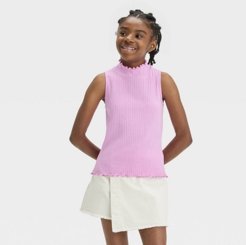 Girls Mock Neck Tank Top Art Class Lavender XL (14)