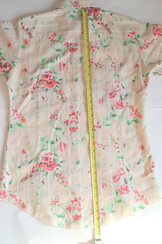 Vintage Dee Cee Brand Western Short Sleeve Sawtooth Shirt - Cream Rose 15 ½ - M - Picture 9 of 19