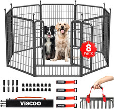 Dog Playpen Outdoor, 8 Panels 40" High Heavy Duty Metal Dog Pen, Pet Fence for L