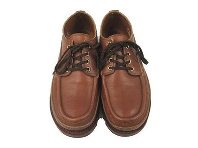 RUSSELL MOCCASIN Boots Leather Brown Oneida Triple Vamp Oxford