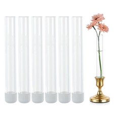 Glasseam Glass Bud Vase for Flowers: 6pcs Clear Small Vases 6pcs, 