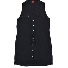 Guess Women's Size M Fit & Flare Dress Black Knee Length Casual Polyester