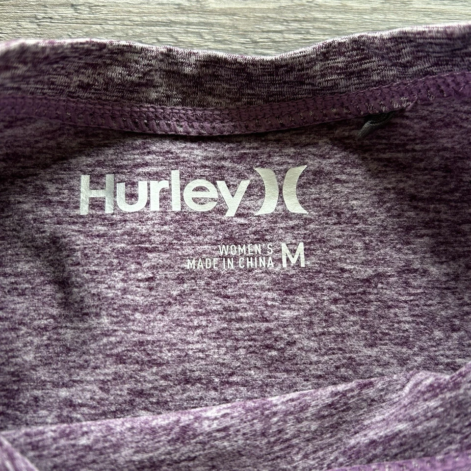 Camisa para mujer Hurley mediana manga larga cálida ligera pulóver absorbente púrpura Foto 2 de 4