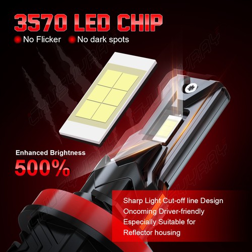 Für Fiat Freemont 2012-2015 2x H11 LED Scheinwerfer Birnen Set Weiß 6000K Abblendlicht - Bild 3 von 12