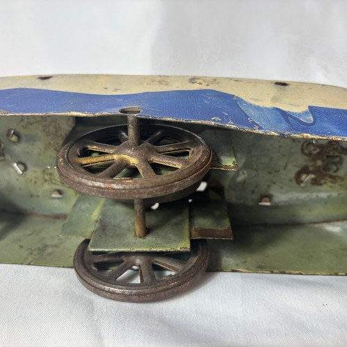 Antique Dayton Hill Climber Battleship Toy Steam Boat Pressed Steel Pat 1909 - Picture 13 of 24