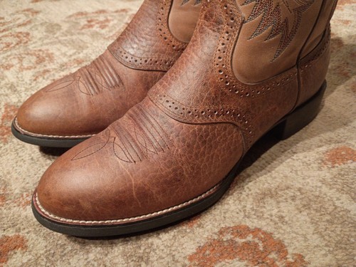 ARIAT STOCKMAN BRAUN & HELLBRAUN LEDER RUNDE ZEHE RANCHER COWBOY STIEFEL #34912 HERREN 9D - Bild 9 von 12