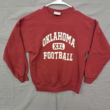 Oklahoma Sooners Sweatshirt Youth SZ Large 14/16 Hanes Red OU NCAA Football