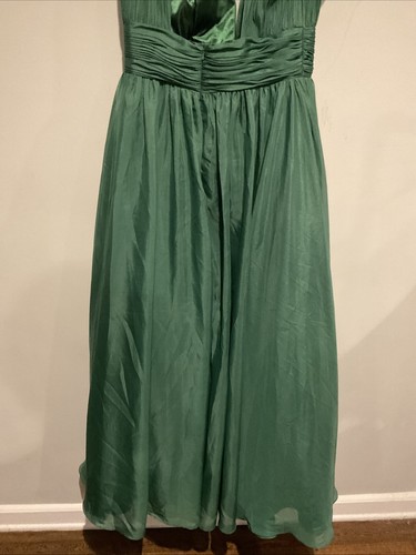 Mac Duggal 48856 Sz 12 Emerald Green Ruffle Chiffon Long Ball Gown $458 - Picture 12 of 14
