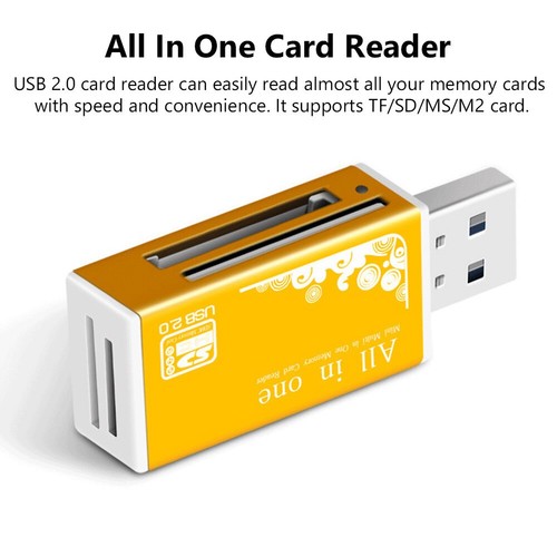 Mini lector de tarjetas múltiples USB 4 en 1 SDHC SDXC Micro SD TF Memory Stick M2 - Imagen 6 de 15