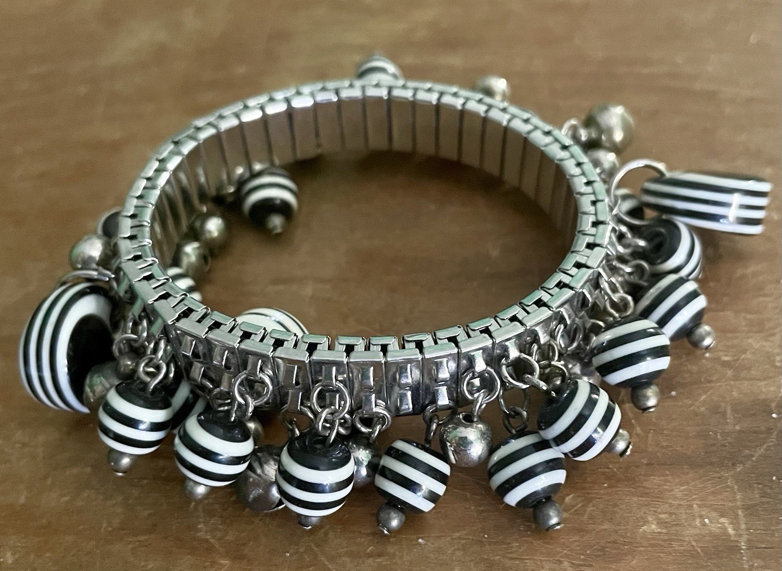 Black White Stretch Expandable Dangle Multi Charm… - image 6