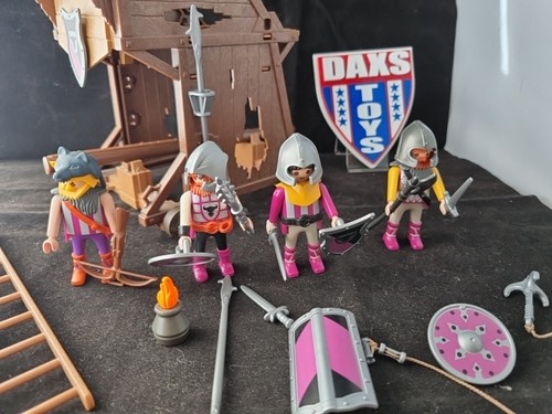 Playmobil 4439 Barbarian Siege Tower Battering Ram With 4 Knight Figures - Picture 2 of 7
