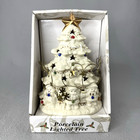 Vintage Porcelain Christmas Tree Lighted w/ Box 7"