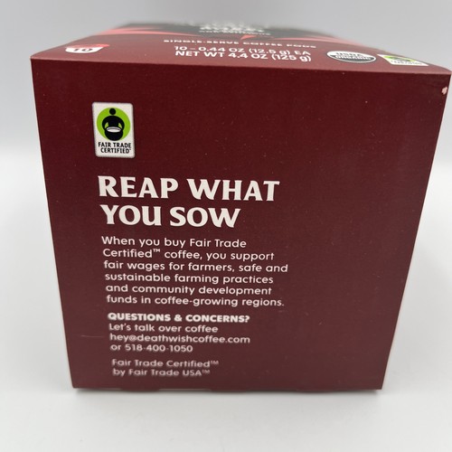 Death Wish Organic Dark Roast Coffee Pods, 3pk 10ct each (30 Pods) BB 03/2026 - Picture 6 of 8