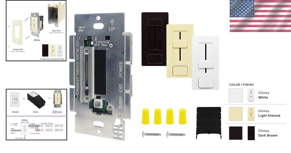 EZDim LED Driver & Dimmer Switch Combo, 24V DC - Listed - Image 2 of 4