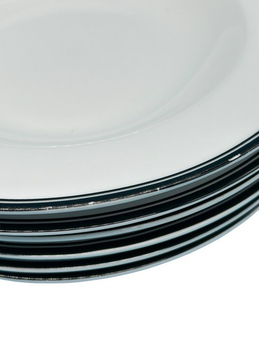 Juego de 2 cuencos de sopa Williams Sonoma Open Kitchen Bistro borde ancho negro - Imagen 2 de 8