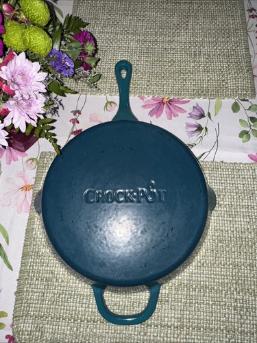 Crock Pot Artisan Emailliert 12" Runde Gusseisen Pfanne in Türkis