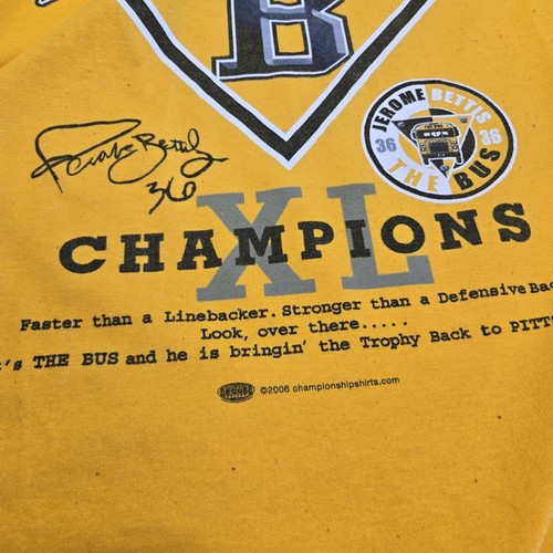 Pittsburgh Steelers Shirt Mens 2XL Yellow Short Sleeve Jerome Bettis NFF  - Picture 2 of 8