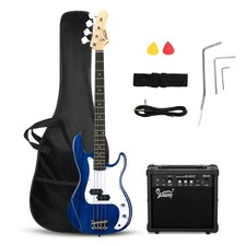 GLARRY Full Size Electric Bass Guitar Kit 4 String Basswood 20W Amp