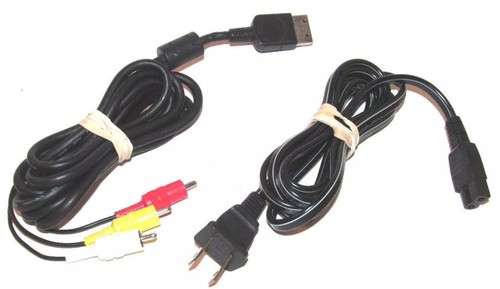 Official Sega Dreamcast Hookups Bundle - AV Cable & AC Power Supply Cord OEM