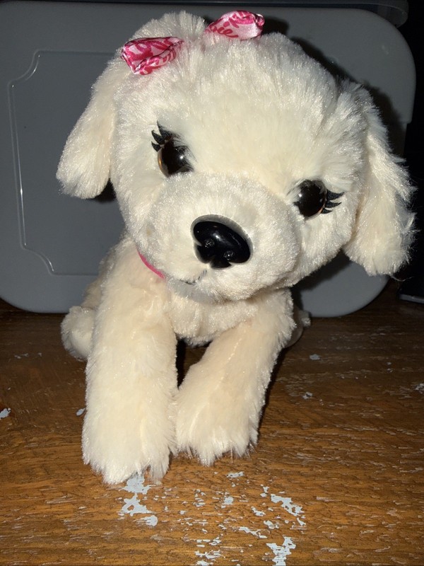 Barbie Mattel Just Play Plush Puppy Sounds Light Up Collar & Barks 12" WORKS