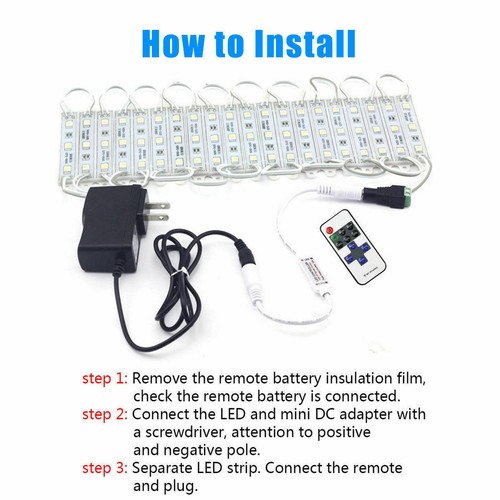 Kit de tira de iluminación de tocador de maquillaje debajo del gabinete de luz LED de 10 pies con control remoto - Imagen 7 de 10