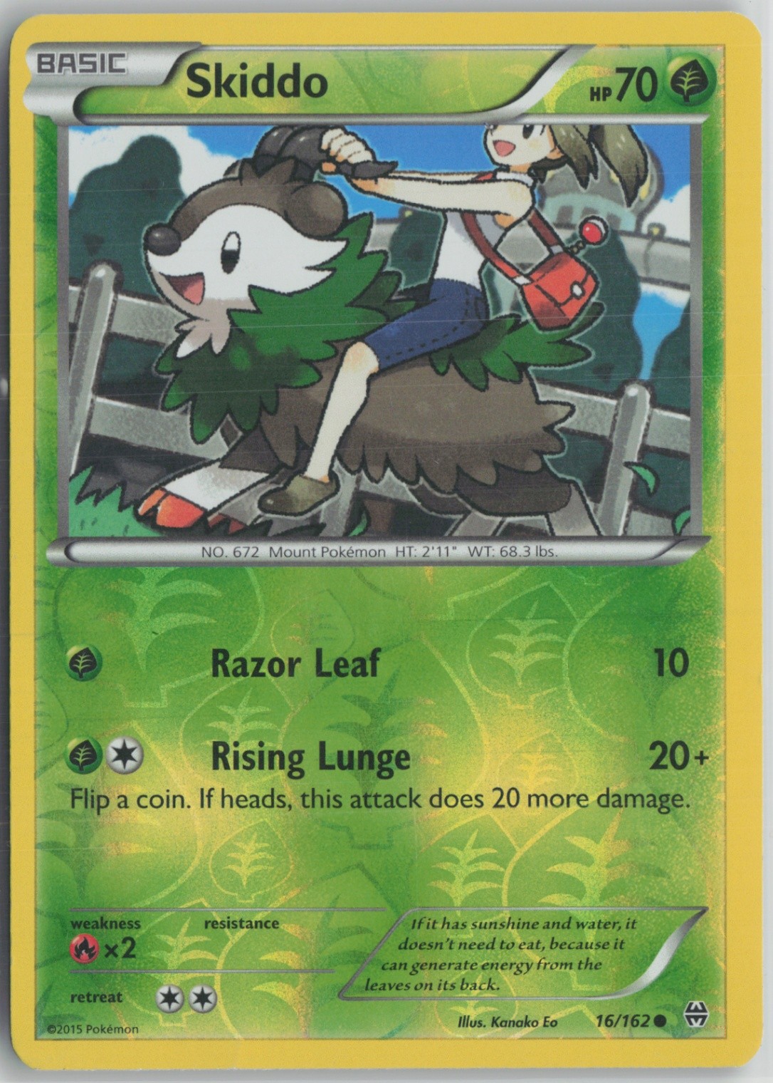 Skiddo 16/162 Common XY - BREAKthrough LP Reverse Holo