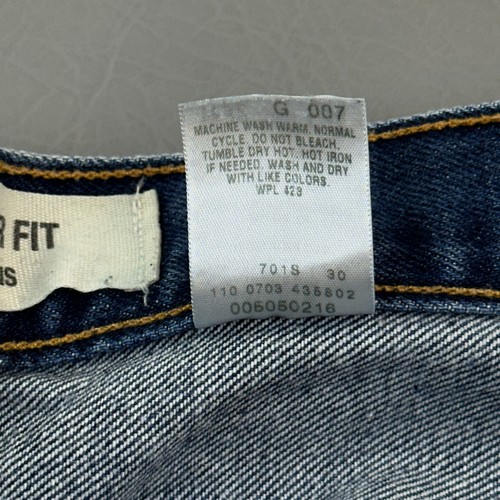 Jeans vintage Levis 505 uomo 32x36 lavaggio scuro vestibilità regolare gamba dritta Y2K - Foto 8 di 14