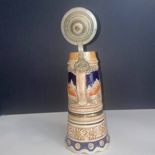 Vintage German Beer Stein Musical Lily Marleen Lador 1607 Pewter Lid Music Box - Picture 7 of 24